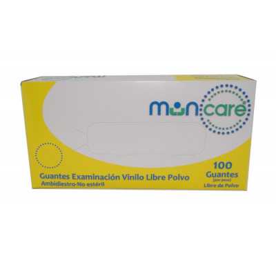 Guante Vinyl l/polvo muncare t.s x100