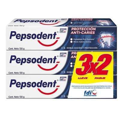Pepsodent Pasta dental anticaries 130g pack 3x2