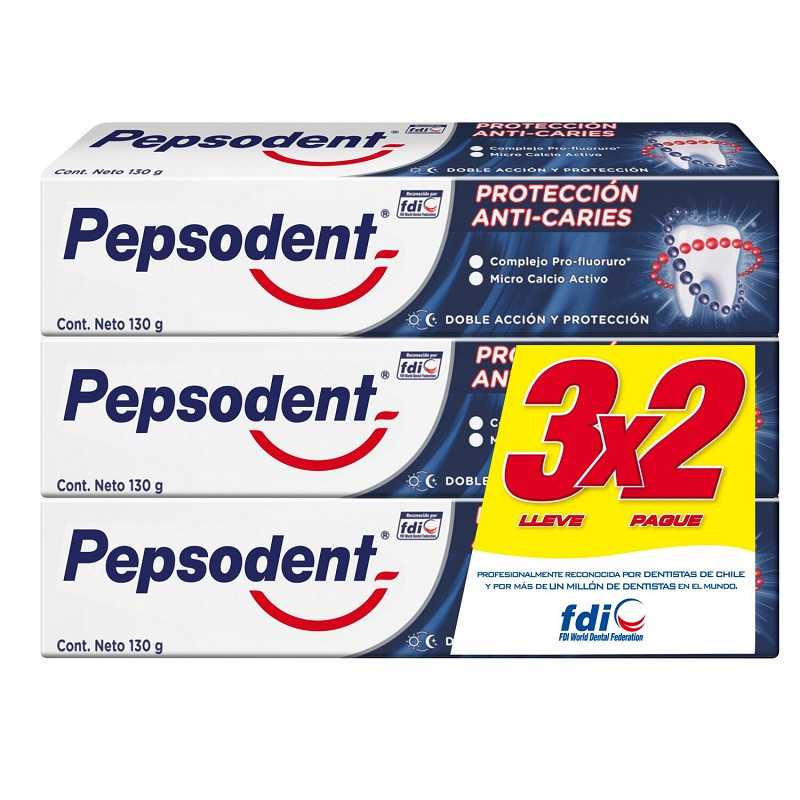 Pepsodent Pasta dental anticaries 130g pack 3x2