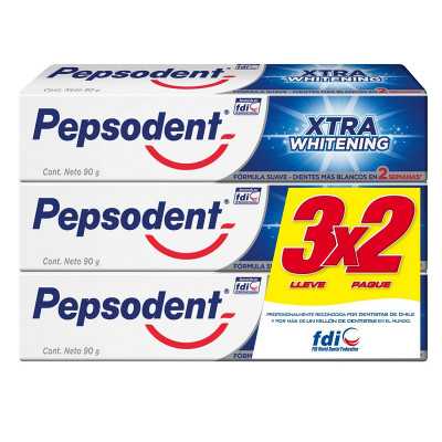 Pepsodent Pasta dental xtra whitening 90g 3x2