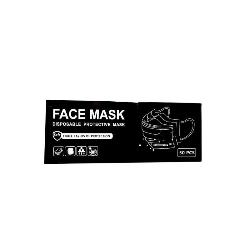 Mascarilla con elastico negra x 50 (Generica)