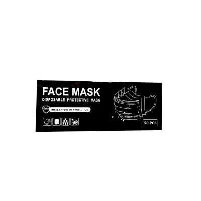 Mascarilla con elastico negra x 50 (Generica)
