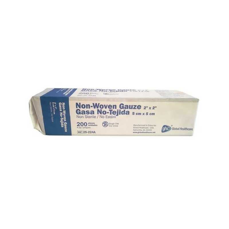 Gasa No Tejida 4 pliegues No Esteril 5x5cm x200 (GHC)