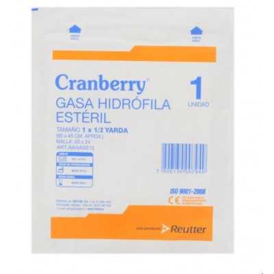 Gasa Hidrofila esteril 1x1/2yda (90X45Cm) x12 (Cranberry)
