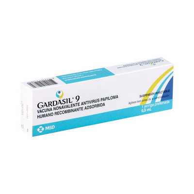 Gardasil 9 Vacuna Antivirus Papiloma Humano 0,5ml x 1 dosis