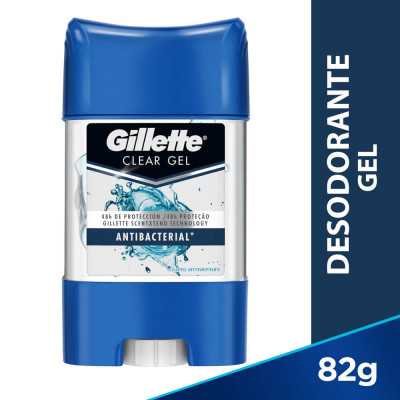 Gillette Clear Gel Antibacterial Desodorante 82g