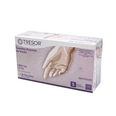 Guante Vinyl libre polvo talla S x100 (Tresor)