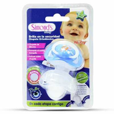 Simonds Nuby chupete ortodoncico brilla en oscuridad