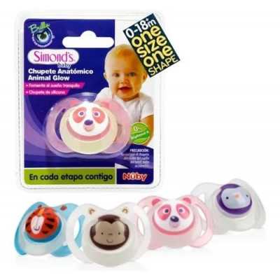 Simonds Nuby chupete anatomico animal glow 0-18 meses