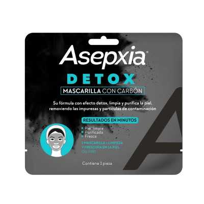 Asepxia Mascarilla facial de tela Detox Carbon