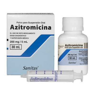 Azitromicina 200mg/5ml Solución oral 30ml (Sanitas)