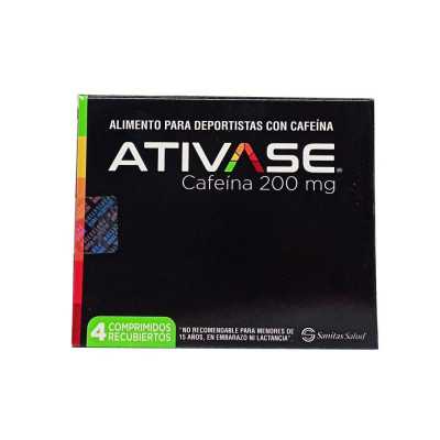 Ativase Cafeina 200mg x 4 comprimidos