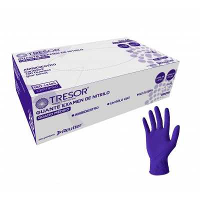 GUANTE NITRILO AZUL COBALTO TRESOR T M X100