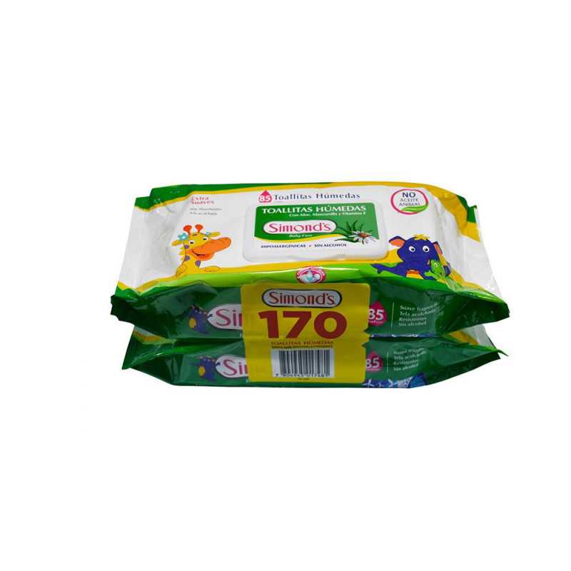 SIMONDS TOALLITAS HUMEDAS ALOE PACK 85 X 2