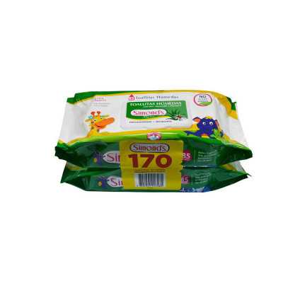 SIMONDS TOALLITAS HUMEDAS ALOE PACK 85 X 2