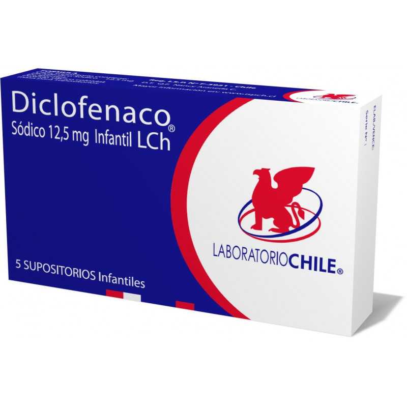 Diclofenaco Sódico supositorios 12,5 mg x5 (Chile)