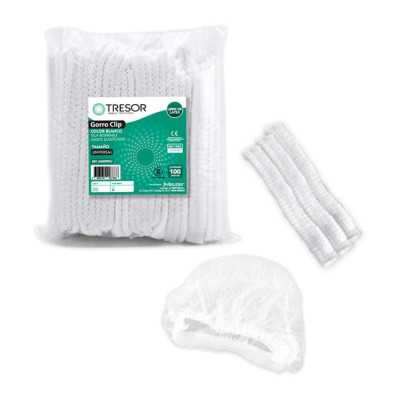 GORRO CLIP BLANCO CAJA X100 TRESOR 