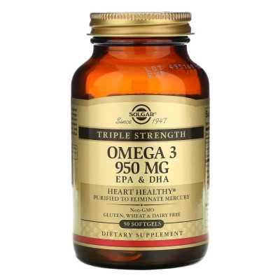 OMEGA 3 TRIPLE STRENGTH 950mg x50cap SOLGAR 